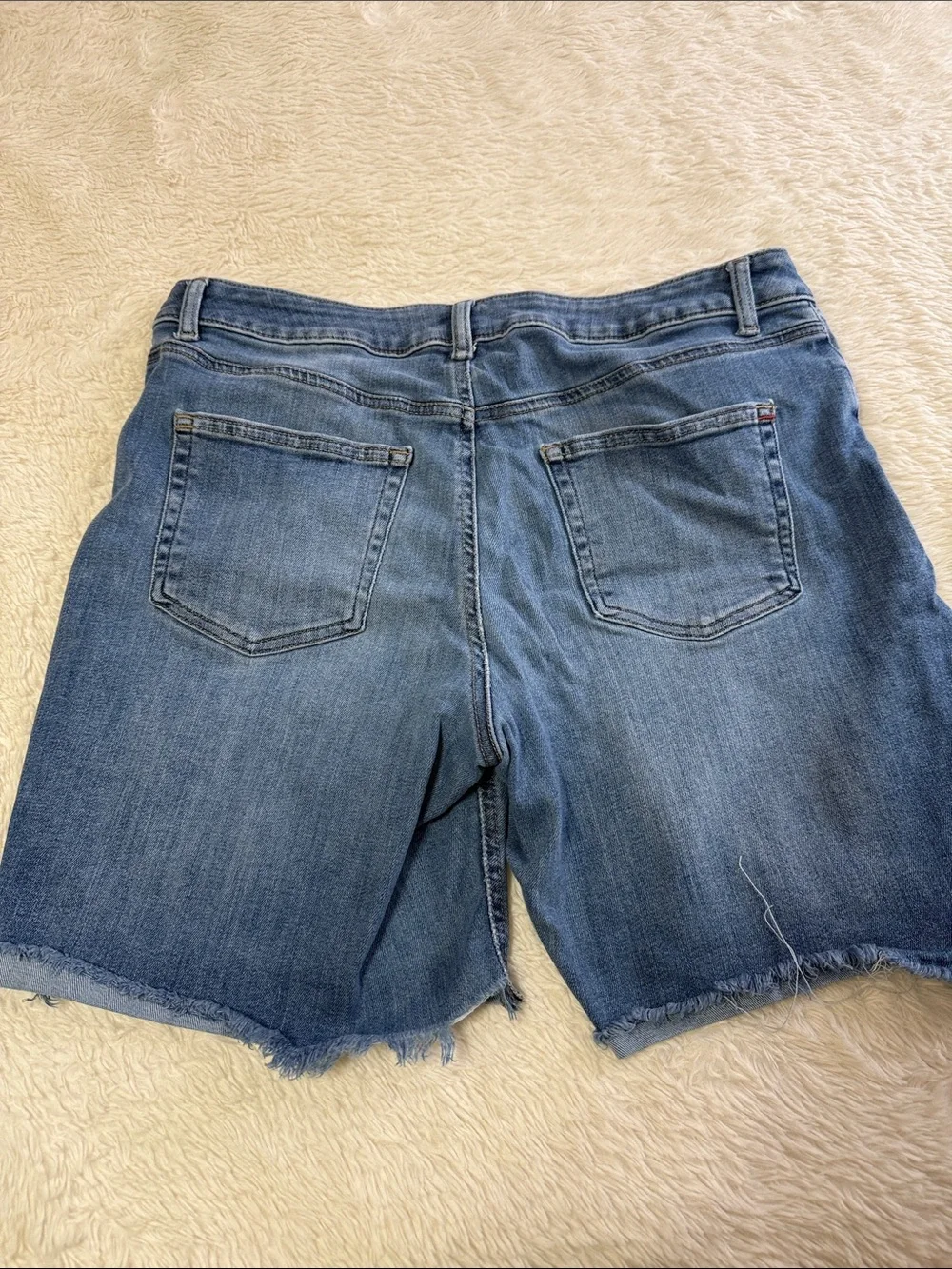 Women's Mid Wash Denim Cutoff Jean Shorts